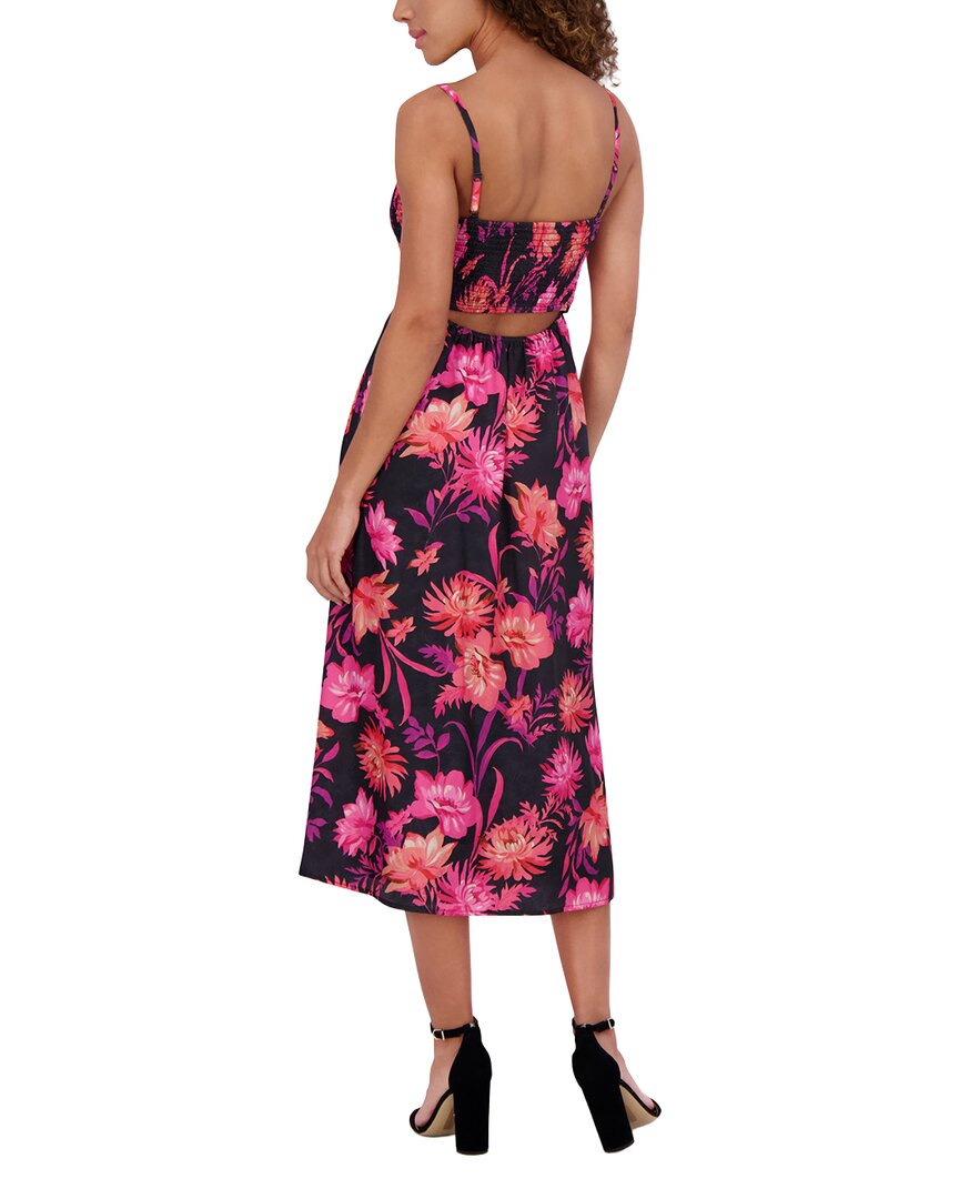 Kensie Printed Satin Jacquard Midi Dress