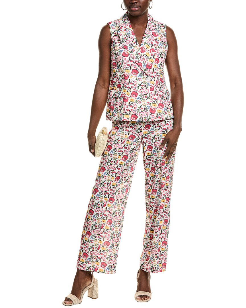 Nanette Nanette Lepore 2Pc Linen-Blend Jacket & Pant Set White