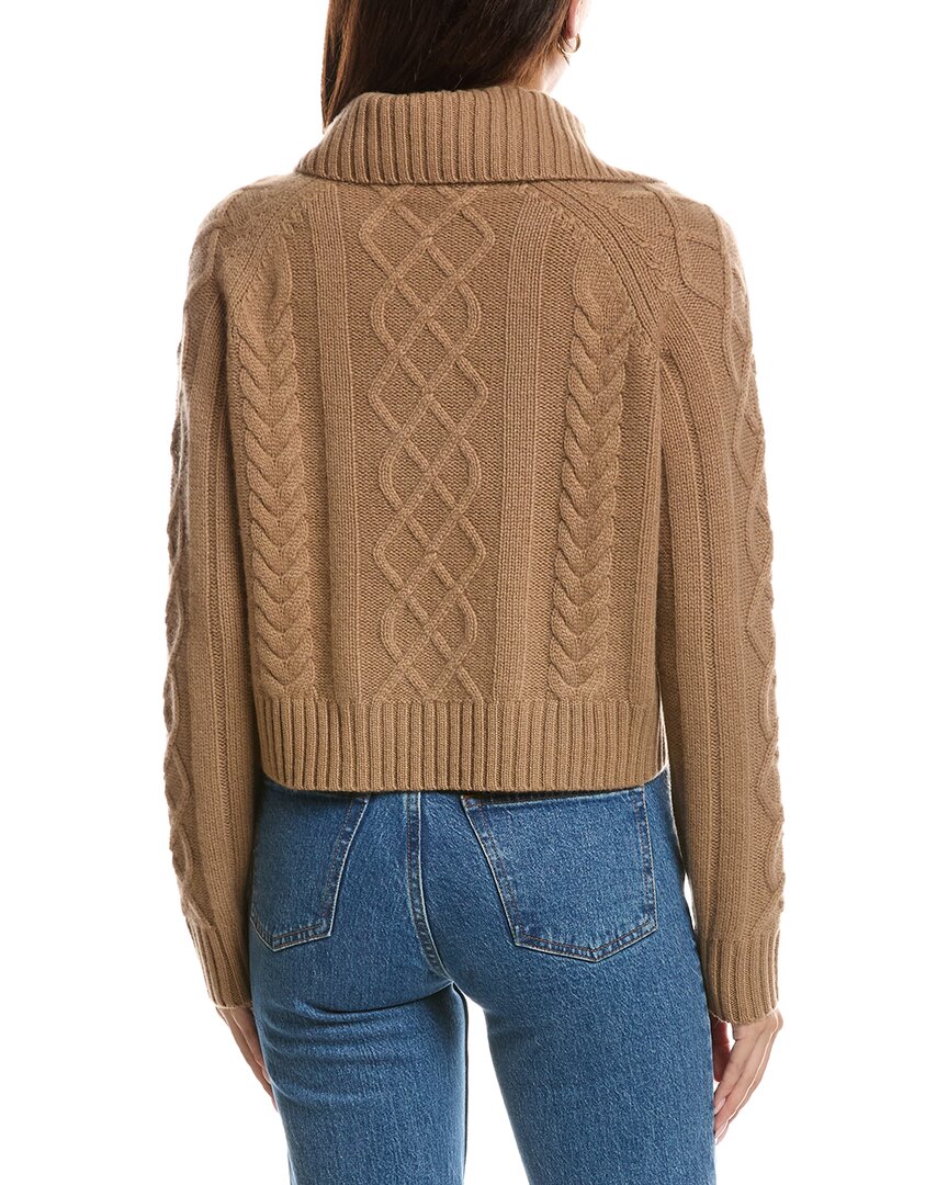 THE CASHMERE PROJECT The Cashmere Project Removable Collar Cable Crop Sweater