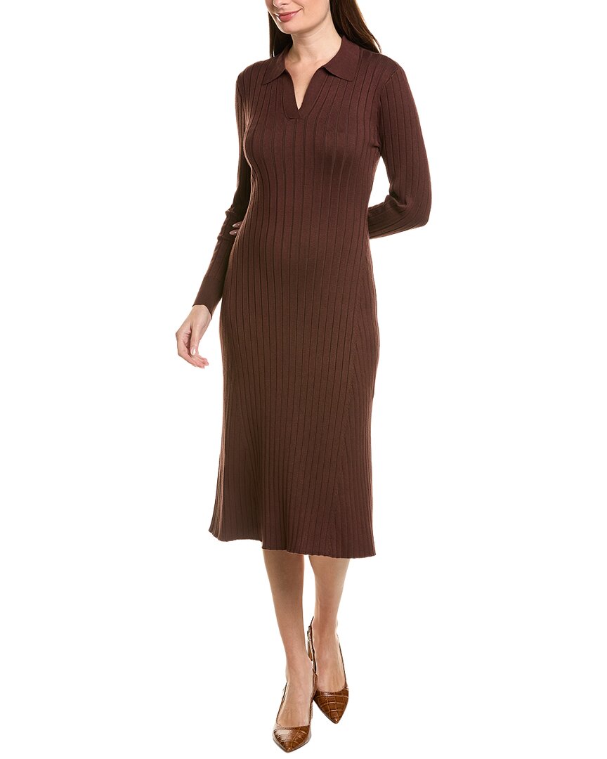 Sharagano Long Sleeve Midi Dress