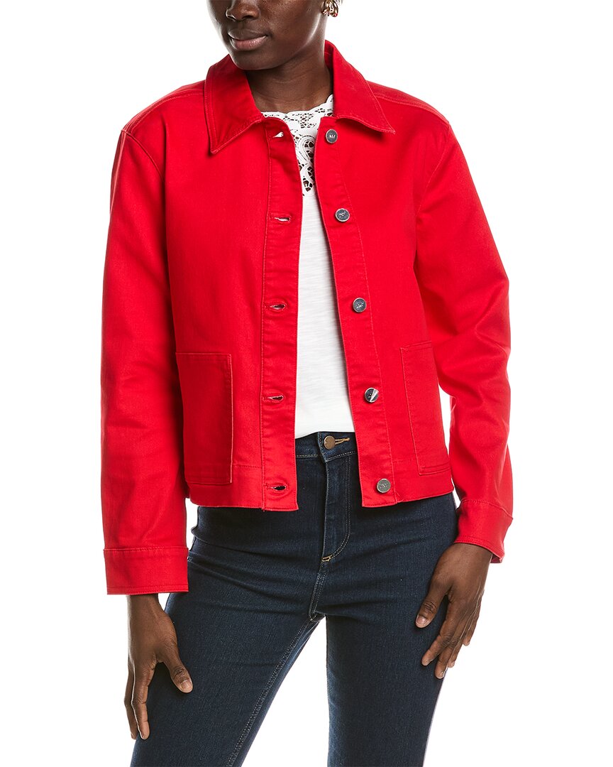 Jones New York Patch Pocket Denim Jacket Red