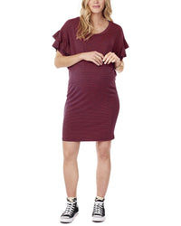 Ingrid & Isabel Maternity Ruffle Sleeve T-Shirt Dress Blue