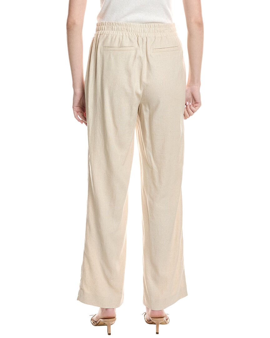 Jones New York Pull-On Side Vent Wide Leg Linen-Blend Pant