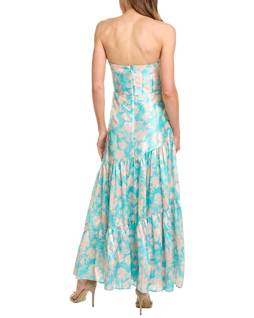 hutch ruffle maxi dress Phoebe Strapless Tiered Maxi Dress by Hutch in Blue, Women's Size: 8