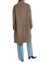 Vince Collarless Wool-Blend Coat
