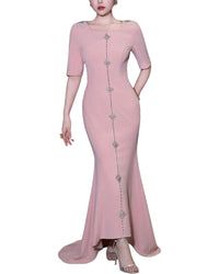 BURRYCO Burryco Solid Short Sleeve Maxi Dress
