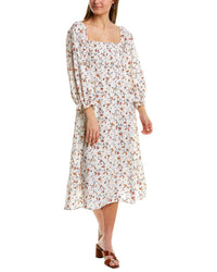 Moonsea Smocked Midi Dress White