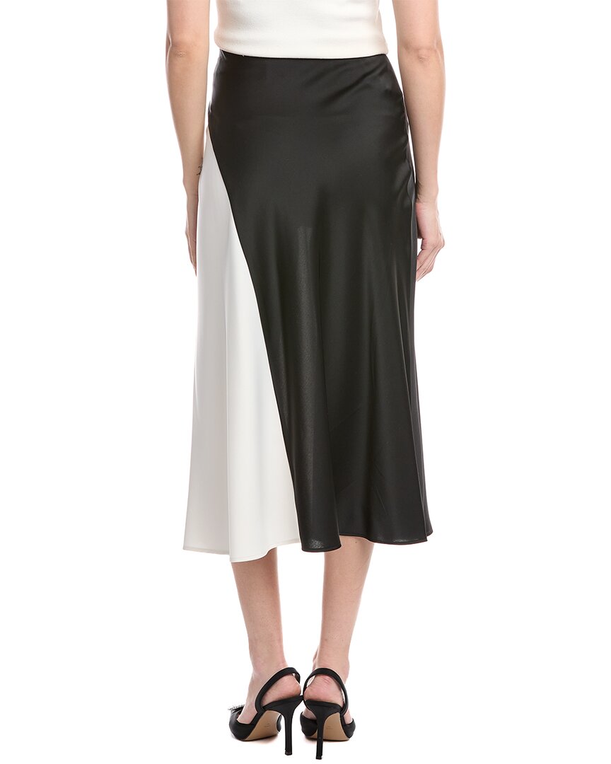 Anne Klein Pull-On Bias Colorblocked Flared Midi Skirt