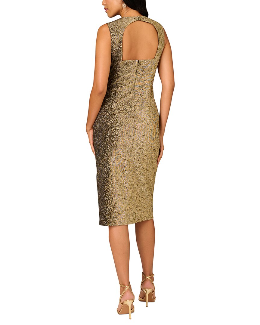Aidan Mattox Satin Halter Asymmetrical Hem Dress