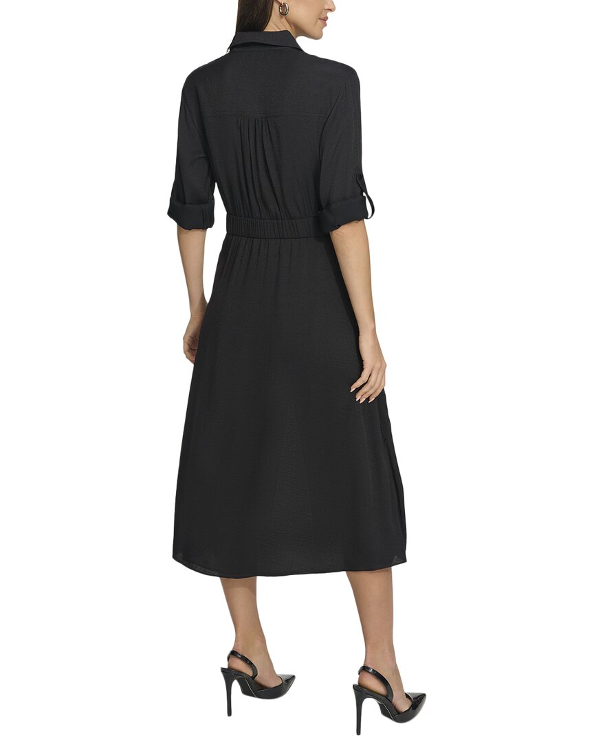 DKNY Dkny Womens  Long Sleeve Silky Cargo Midi Dress, Xxs