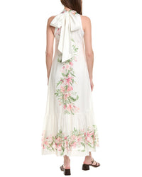 Taylor Halter Linen-Blend Midi Dress