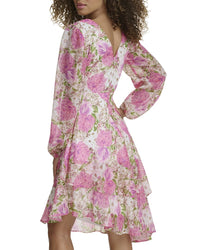 Siena Printed Shimmer Yoryu Midi Dress