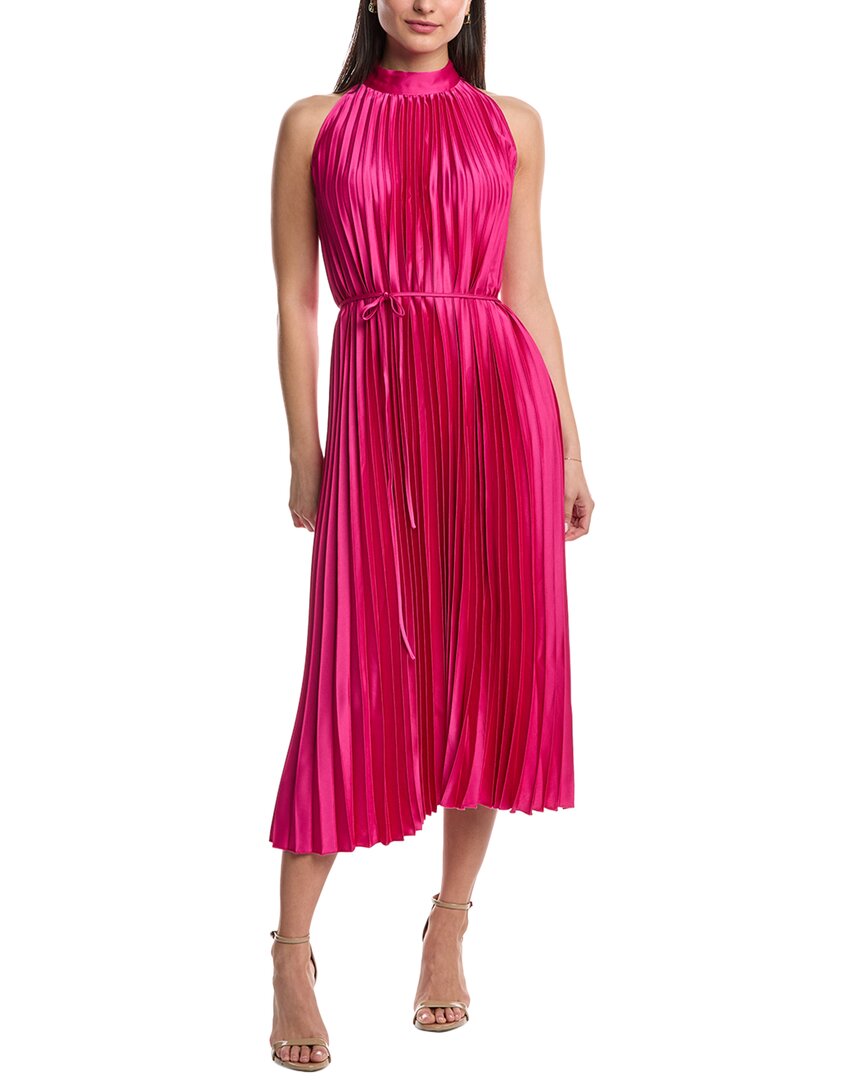 Sam Edelman Smock Neck Pleated Dress Pink