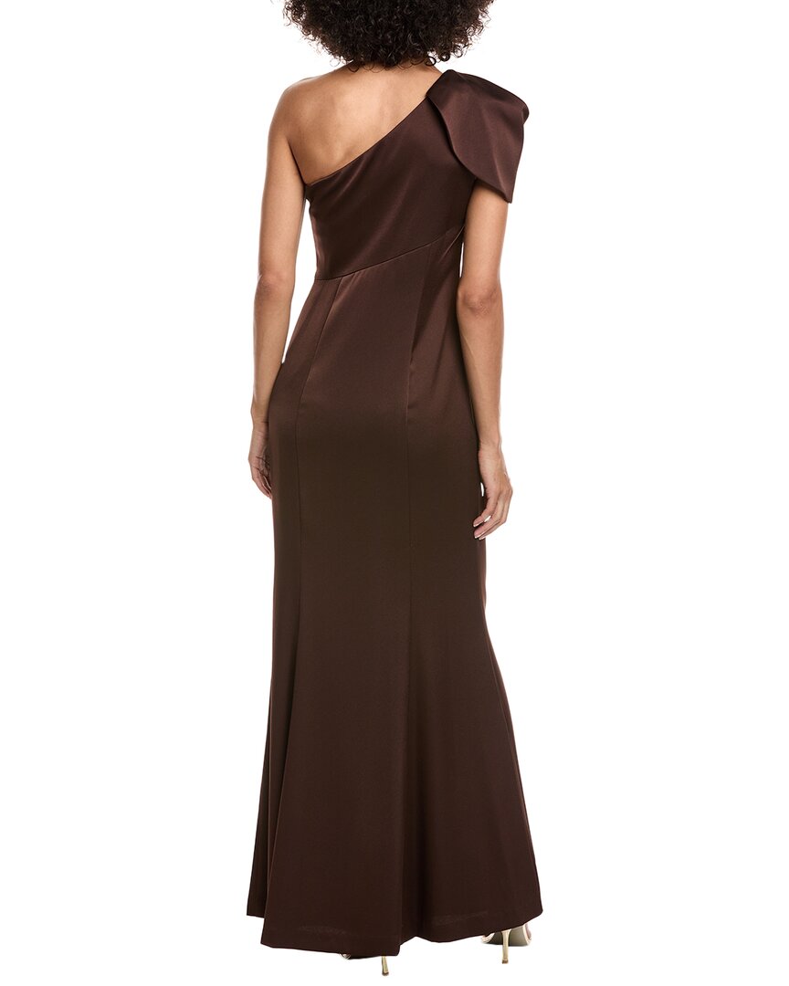 Aidan Mattox Satin One-Shoulder Gown