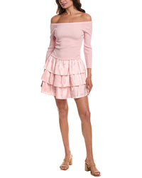 Bebe Tiered Dress Rose