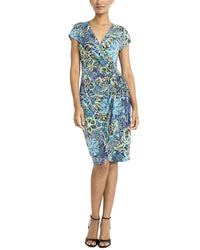 Maggy London Wrap Dress Navy Green
