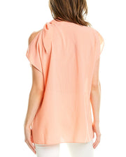 Pearl By Lela Rose Sheer Check Top