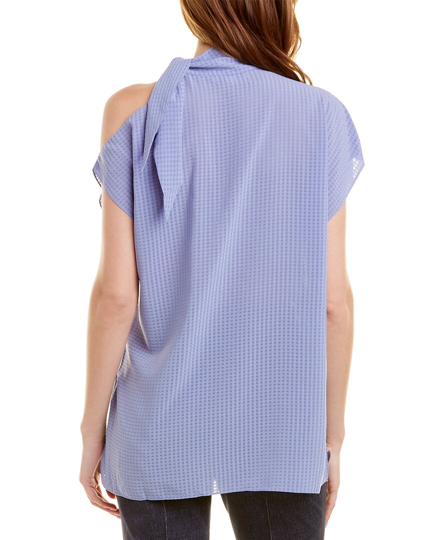 Pearl By Lela Rose Sheer Check Top