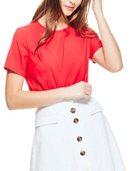 Pearl By Lela Rose Fluid Crepe Top Red