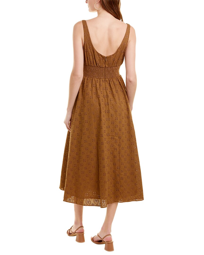Pearl By Lela Rose Floral Eyelet Midi Dress