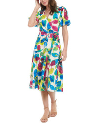 London Times Midi Dress White