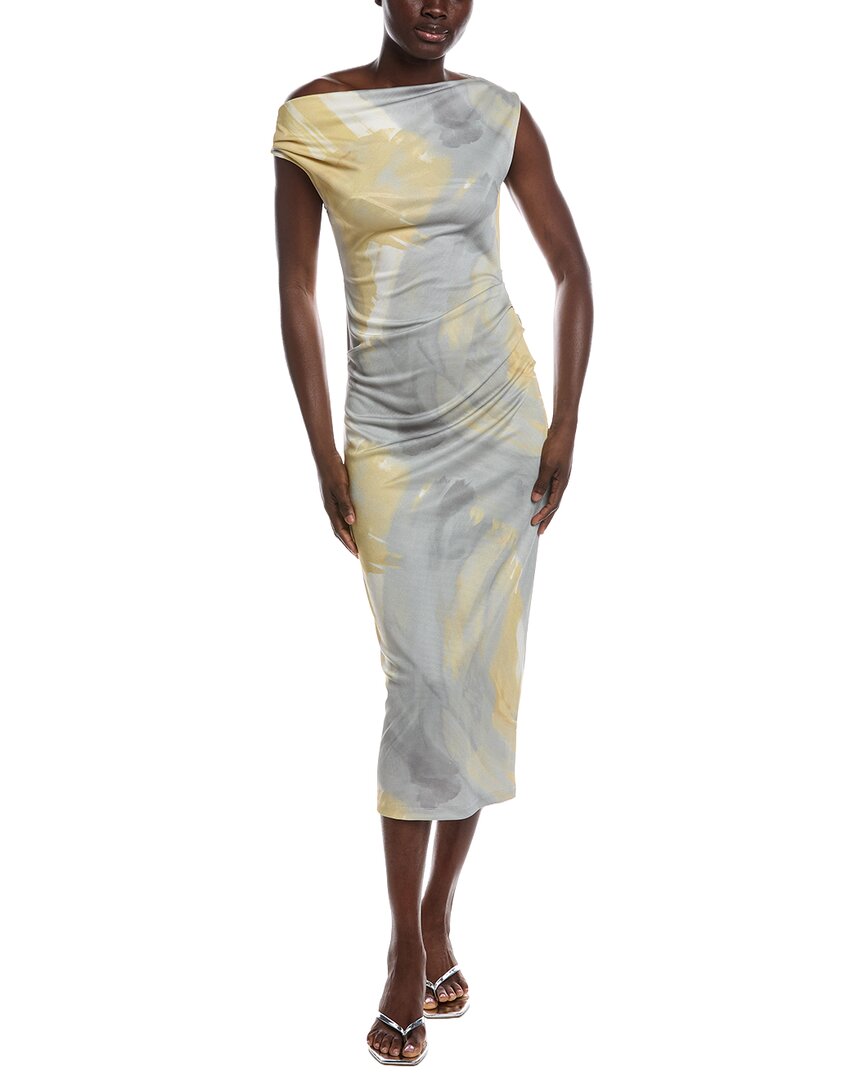 Kenneth Cole Kenneth Cole Off Shoulder Ruched Waist Midi Dress