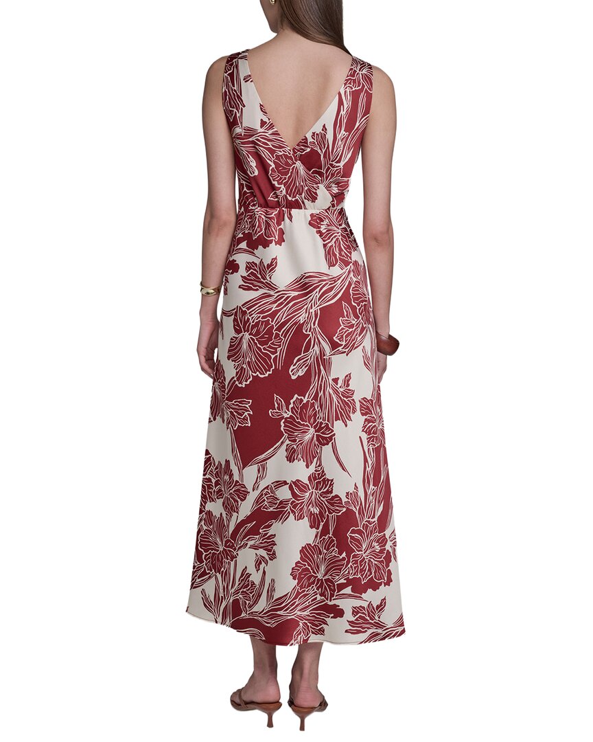 Halston Halston Sleeveless V-Neck Midi Dress