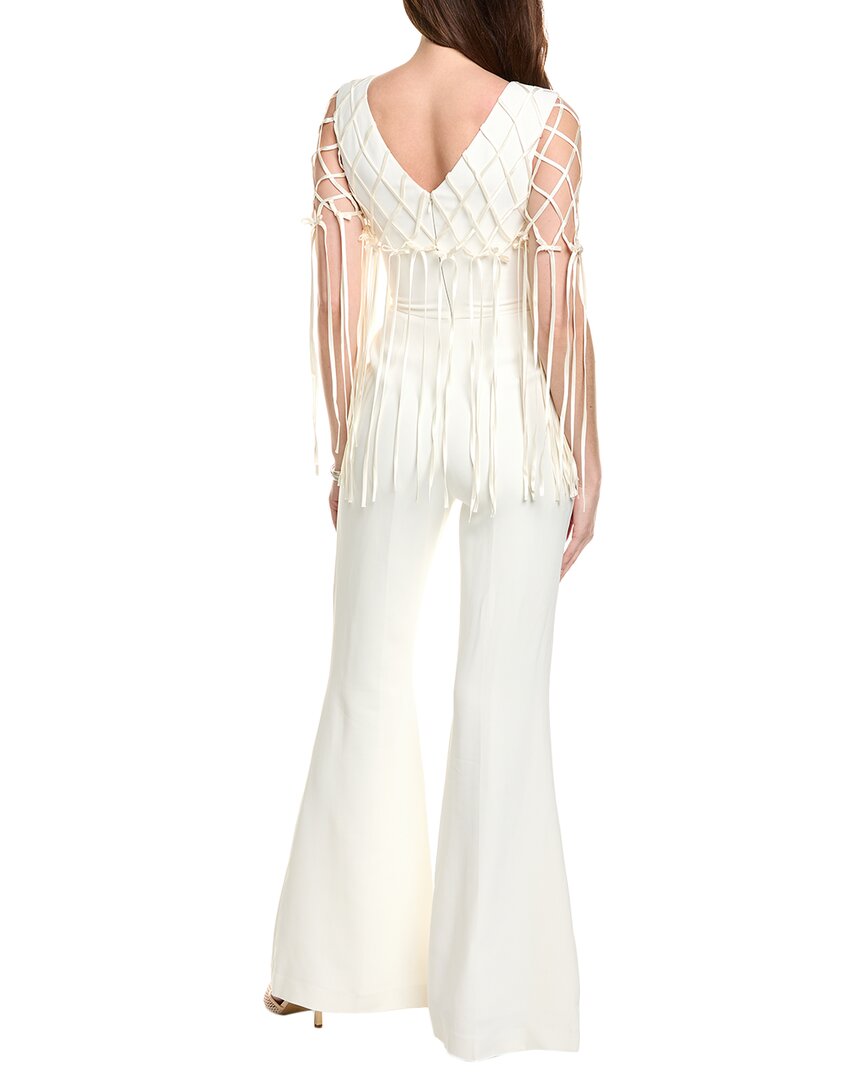 Saloni Heavy Crepe Silk-Trim Jumpsuit