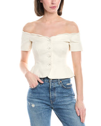 SALONI Saloni Linen & Silk-Blend Top