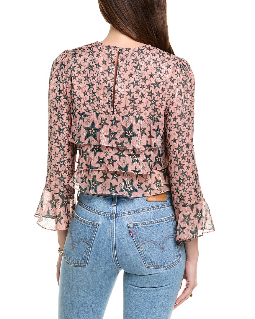 Saloni Jacquard Silk-Blend Top