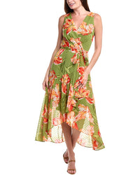 Anne Klein Wrap Midi Dress Green