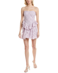 Marion Embroidered Tulle Mini Dress Purple