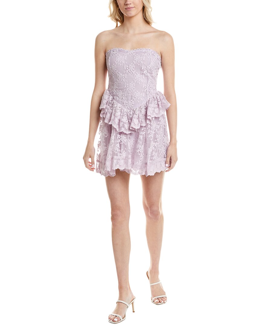 Marion Embroidered Tulle Mini Dress Purple