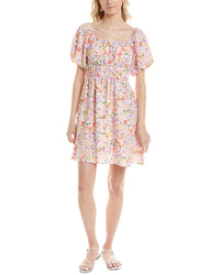 Marion Puff Sleeve Mini Dress Pink