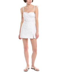 Amanda Uprichard Taylor Denim Skort Romper Regular 8 (M) White