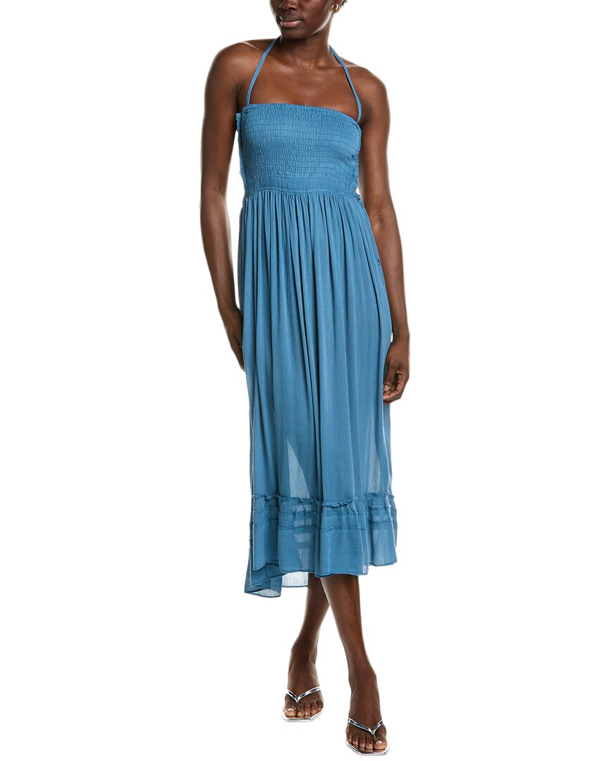 smocked bodice maxi dress Ipponelli Smocked Bodice Maxi Dress, Blue / Regular 8 (M)