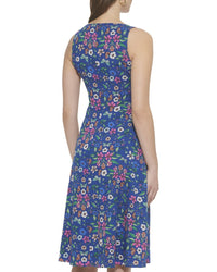 Kensie Printed Texture Woven Midi Dress