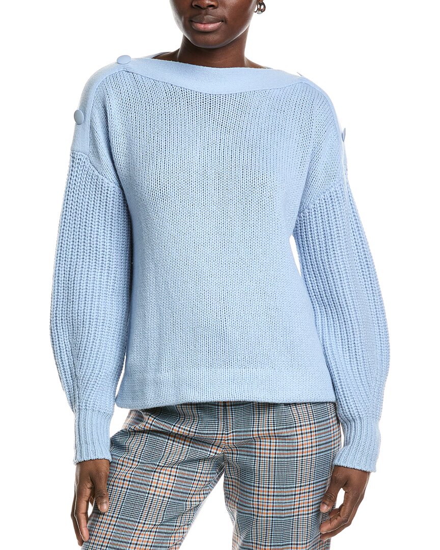 Akris Punto Wool & Cashmere-Blend Sweater 10 Blue