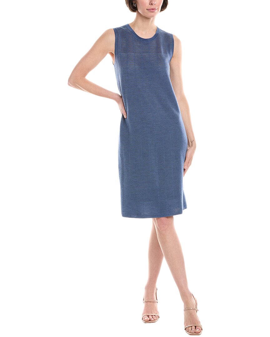 Akris Wool & Silk-Blend Sweaterdress Blue