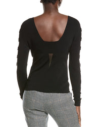 Akris Womens Embellished Square Top, 4, Black