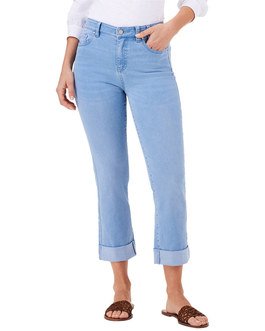Nic+Zoe Mid Rise Straight Roll Cuff Jean Multi