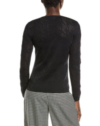 Akris Jacquard Mesh Wool & Silk-Blend Top
