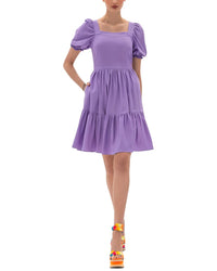 Bgl Linen-Blend Dress Lilac