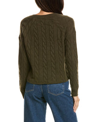 THE CASHMERE PROJECT The Cashmere Project Cropped Cable V Neck Sweater