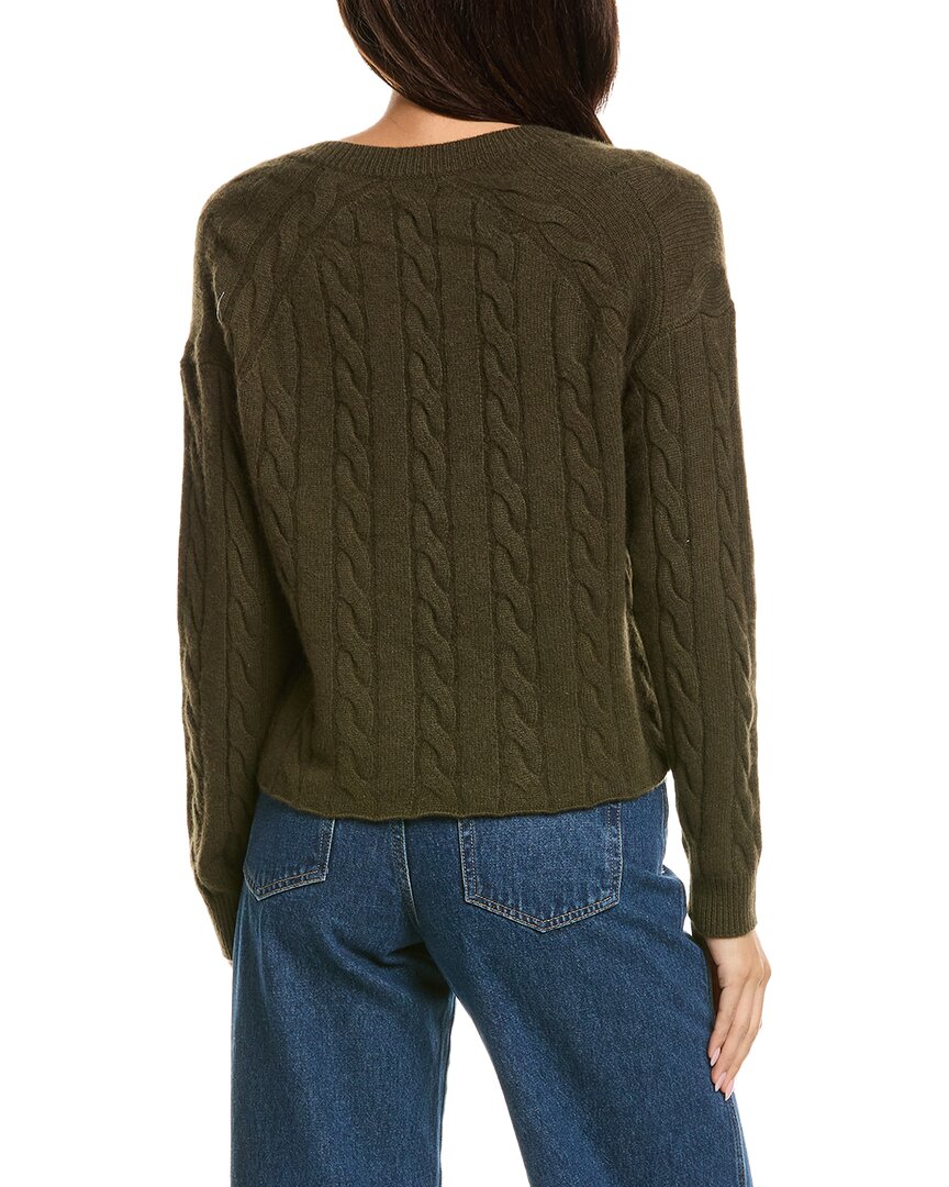 THE CASHMERE PROJECT The Cashmere Project Cropped Cable V Neck Sweater