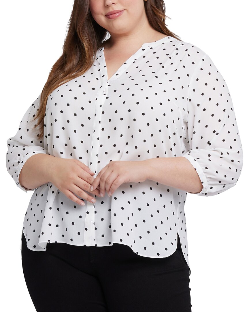 Nydj Plus Pintuck Blouse Blue