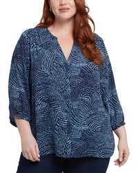 Nydj Plus Pintuck Blouse Multi