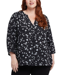 Nydj Plus Pintuck Blouse Pink
