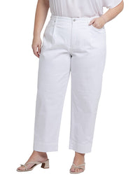 Nydj Plus Balloon Optic White Ankle Crop Jean White