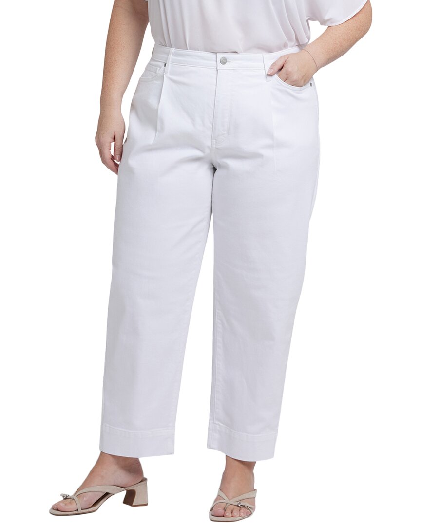 Nydj Plus Balloon Optic White Ankle Crop Jean White